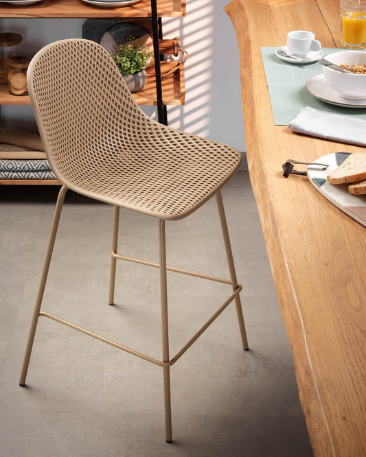 Sgabello Quinby beige altezza 65 cm
