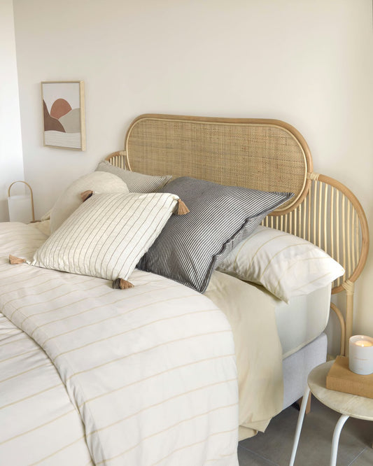Testiera Lalita in rattan finitura naturale per letto da 160 cm
