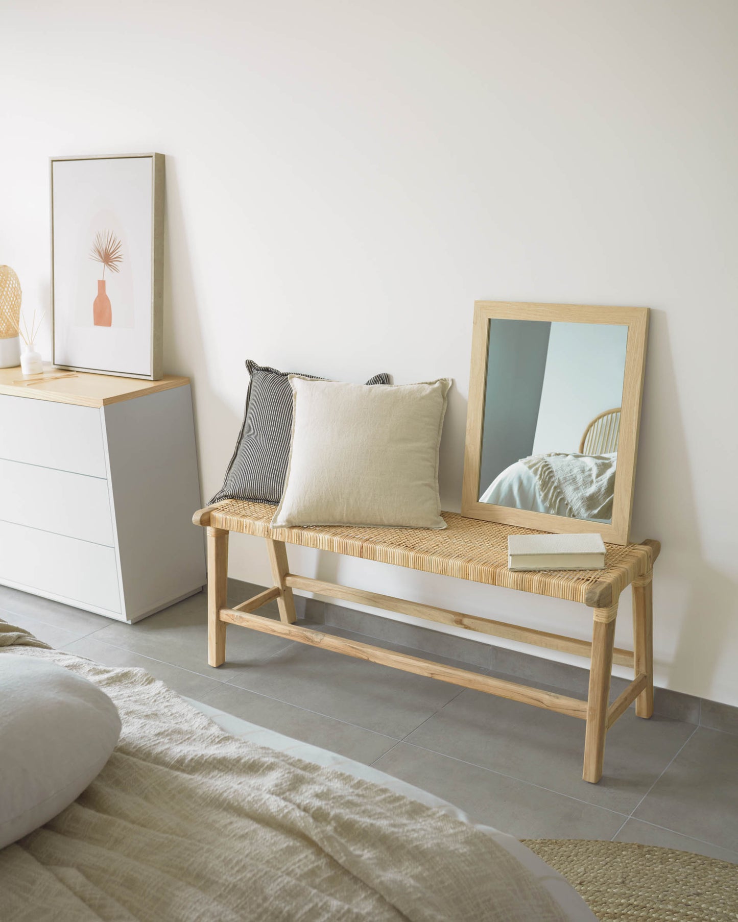 Panca Beida in legno massello di teak 120 cm