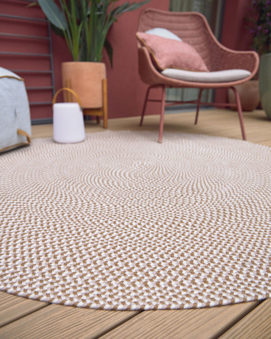 Tappeto rotondo Rodhe 100% PET beige Ø 150 cm