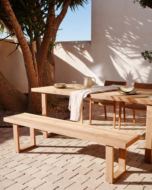 Panca Canadell outdoor in legno massiccio di teak riciclato 170 cm