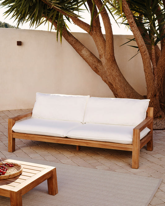 Divano Forcanera a 3 posti in legno massiccio di teak 211 cm