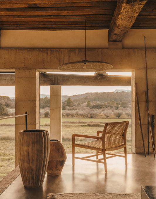 Paralume per lampada da soffitto Cruilles in fibre naturali finitura naturale Ø 100 cm
