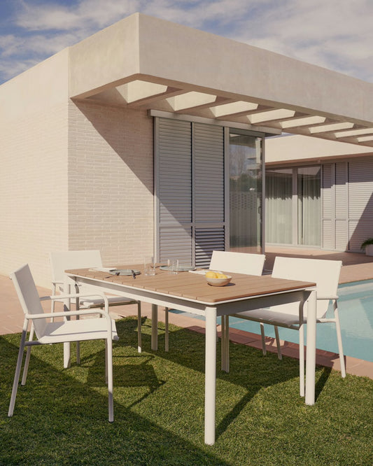 Tavolo outdoor allungabile Canyelles polipropilene e alluminio bianco opaco