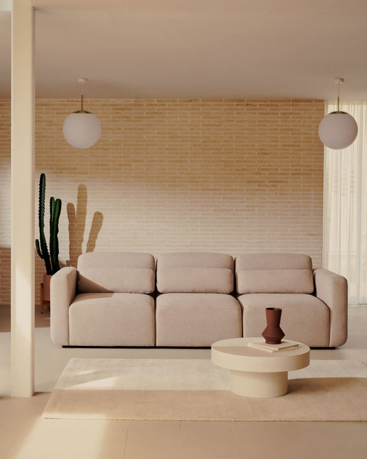 Divano modulare Neom 3 posti beige 263 cm