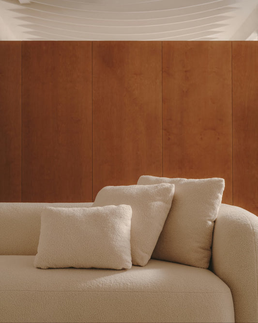 Cuscino Martina in tessuto bouclé écru 47 x 36 cm