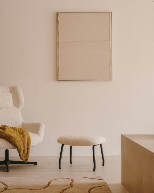 Quadro Maha bianco con linea orizzontale 82 x 102 cm