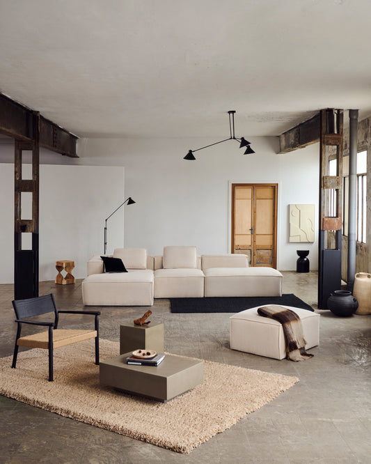 Tappeto Neade in cotone e poliestere beige 200 x 300 cm