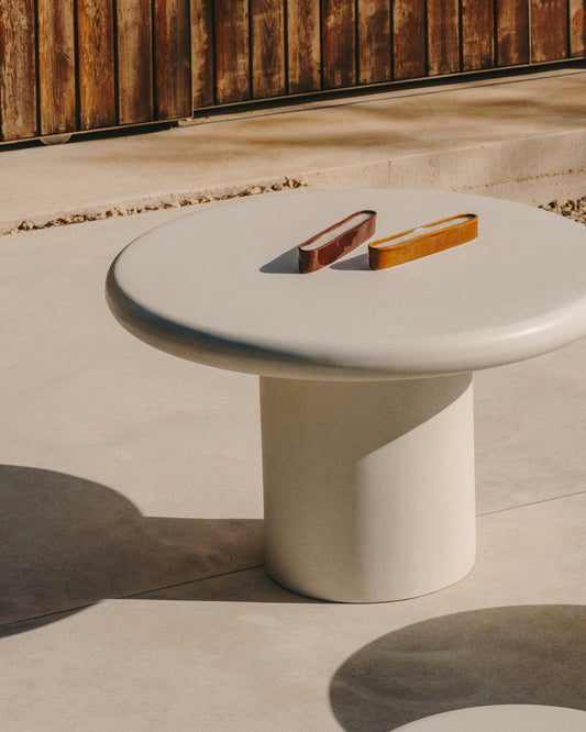 Tavolo rotondo Addaia in cemento bianco Ø 90 cm