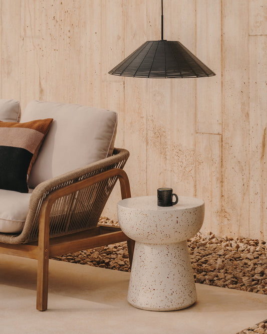 Tavolino da appoggio Pada in terrazzo bianco Ø 40 cm