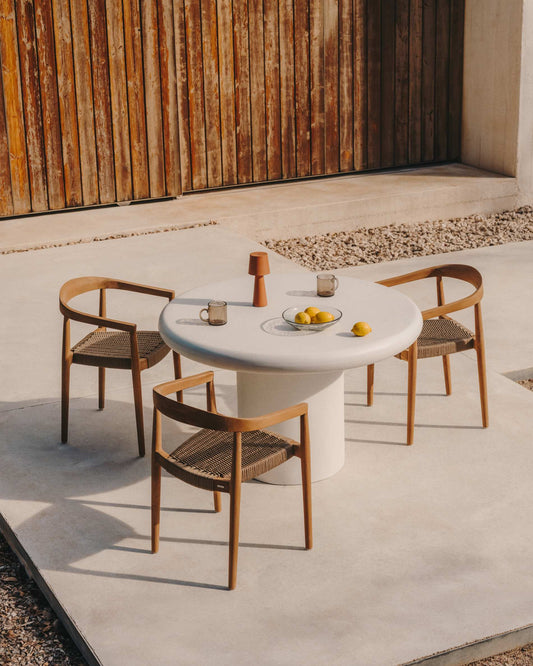 Tavolo rotondo Addaia in cemento bianco Ø 140 cm