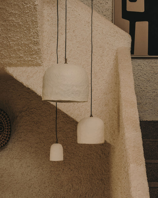Lampada da soffitto Calvia in cartapesta bianca Ø 34,5 cm