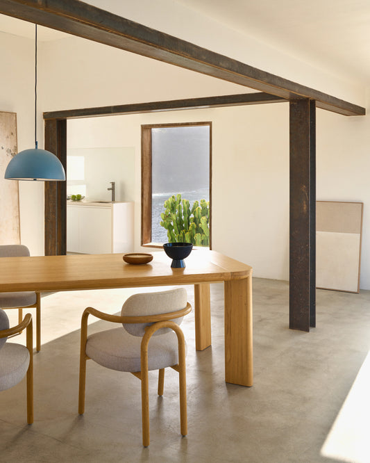 Tavolo allungabile Jondal in legno massiccio e impiallacciatura in rovere 240 (320) cm