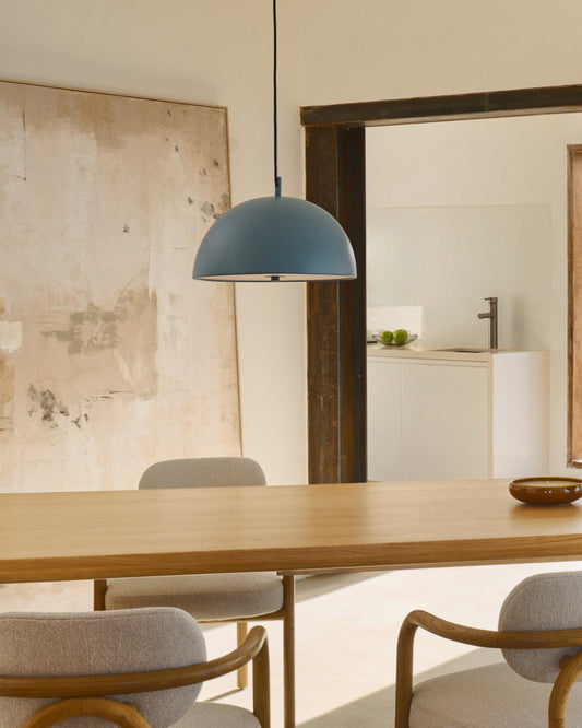 Lampada da soffitto Catlar in metallo con finitura in blu Ø 40 cm