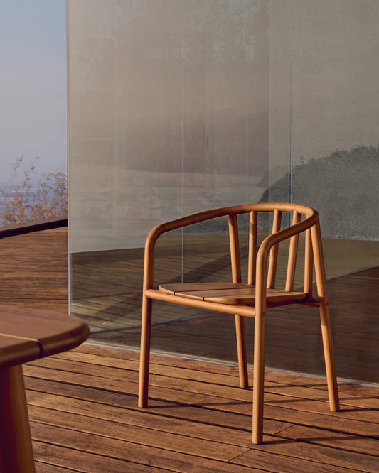 Sedia impilabile da esterno Turqueta in legno massiccio di teak