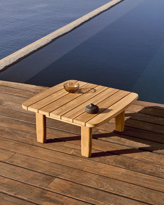 Tavolino da appoggio Tirant in legno massiccio di teak 70 x 70 cm