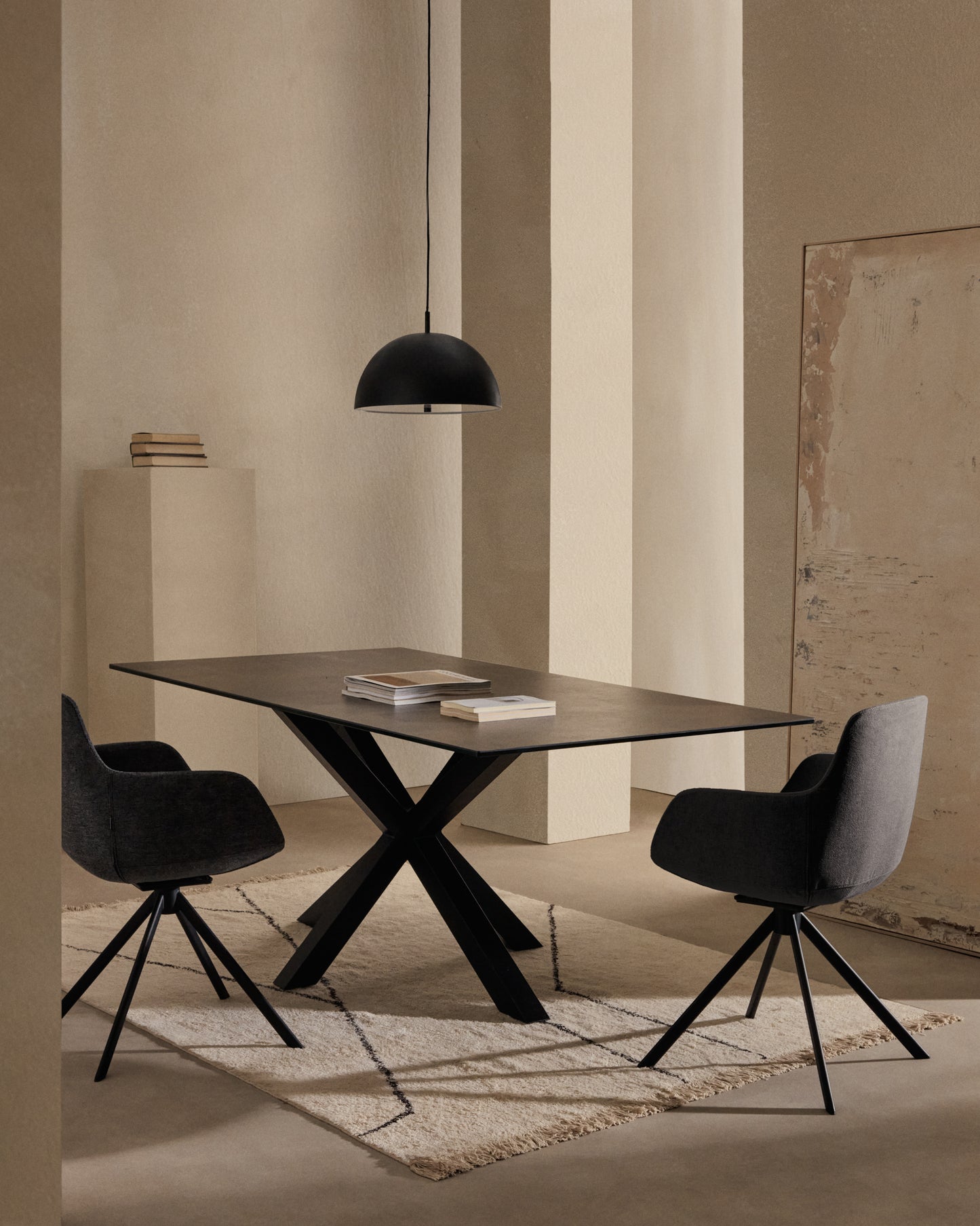 Lampada da soffitto Catlar in metallo con finitura in nero Ø 40 cm