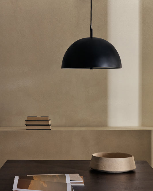 Lampada da soffitto Catlar in metallo con finitura in nero Ø 40 cm