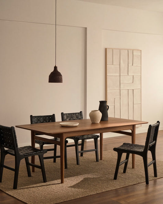 Tavolo allungabile Elan impiallacciatura e legno massiccio in noce 200(260)x100cm