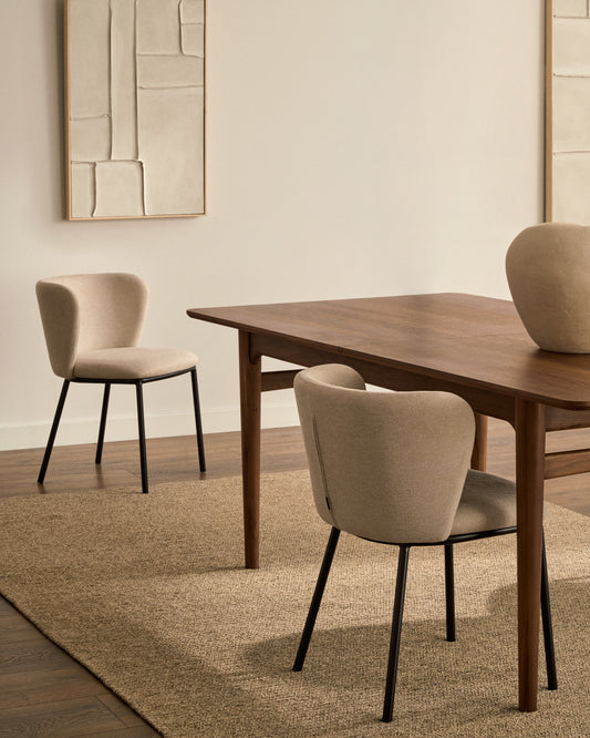 Tappeto Galinda di fibre sintetiche color taupe 160 x 230 cm