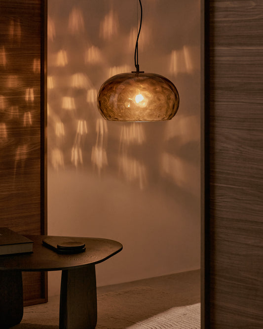 Lampada a soffitto Balma di vetro marrone Ø 40 cm