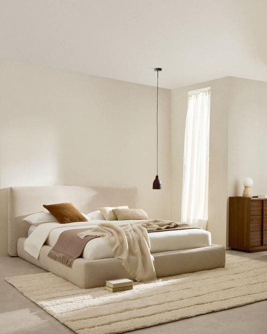 Letto sfoderabile Block beige per materasso 180 x 200 cm