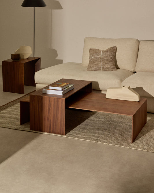 Tavolino salotto Litto impiallacciatura in noce 140 x 70 cm