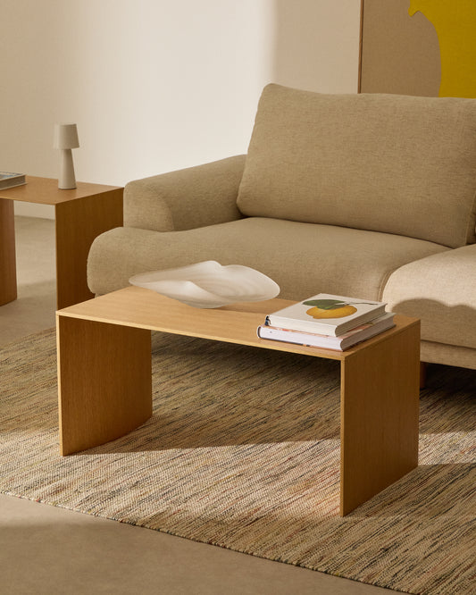 Tavolino salotto Litto impiallacciatura in rovere 90 x 45 cm