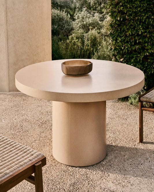Tavolo rotondo Aiguablava in cemento beige Ø 120 cm