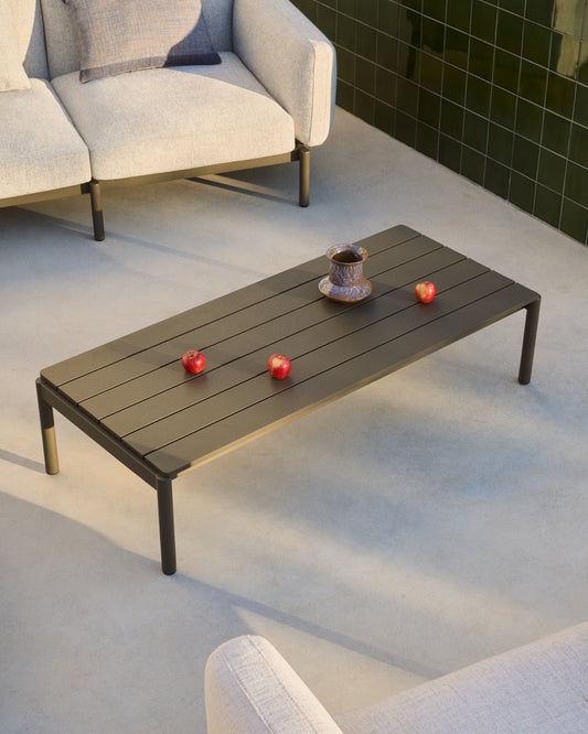Tavolino da centro Sorells in alluminio verde 63 x 144,6 cm