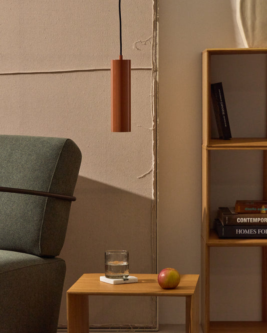 Lampada da soffitto Andia in alluminio con finitura verniciata in terracotta