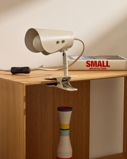Lampada piccola Jula con morsetto in metallo grigio