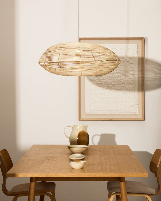Paralume per lampada da soffitto Flaro in rattan con finitura chiara Ø 70 cm