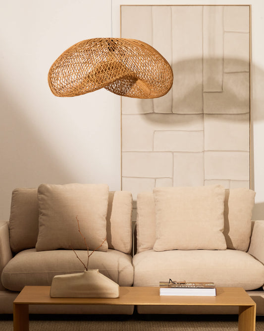 Paralume per la lampada da soffitto Isora in rattan con finitura in tonalità naturale 80 x 35 cm