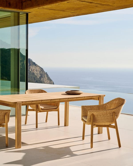 Tavolo Icaro in legno massiccio di teak 220 x 102 cm