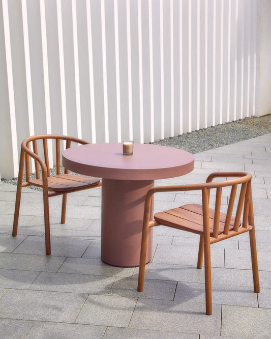 Tavolo rotondo Aiguablava in cemento terracotta Ø 90 cm