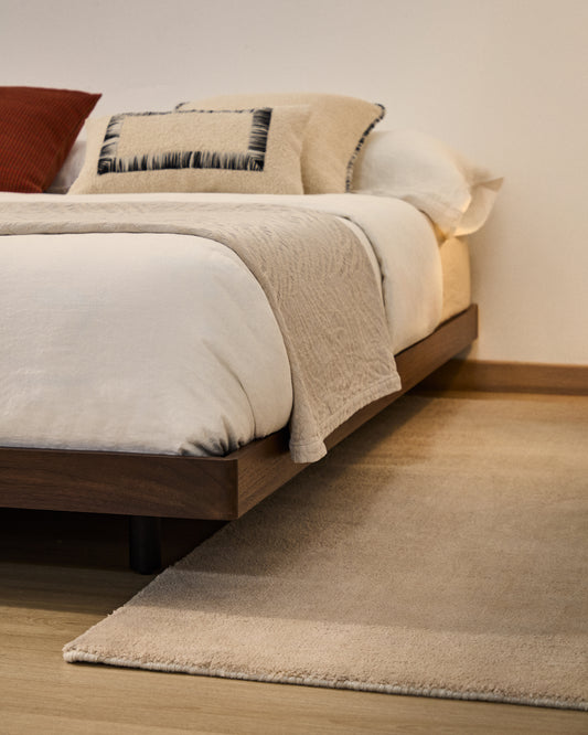 Base Norlen in impiallacciato di noce con finitura scura per materasso da 180 x 200 cm