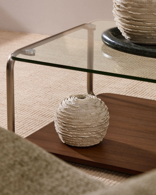 Vaso Evania in ceramica beige 15,5 cm