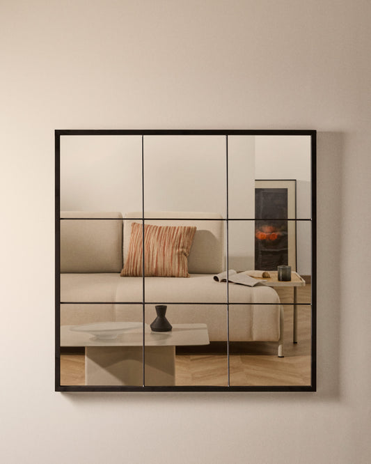 Specchio da parete Ulrica in metallo nero 80 x 80 cm