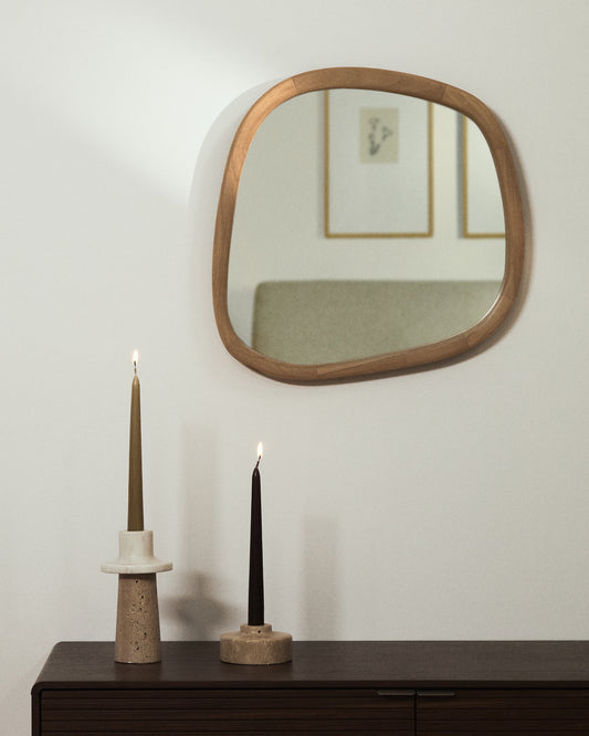 Specchio Alura in legno di teak 45,5 x 47 cm