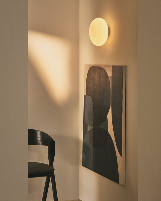 Lampada da parete Bamila in vetro fumé e metallo nero Ø 25 cm