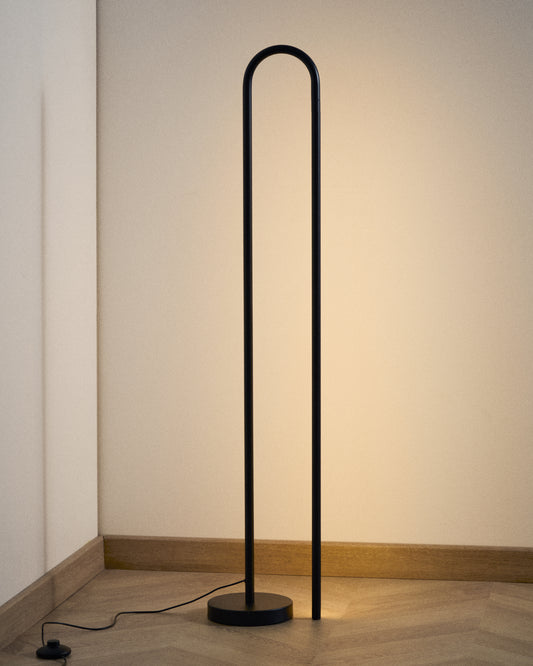 Piantana Bow in alluminio nero