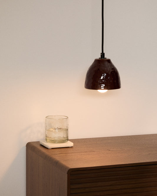 Lampada da soffitto Drava in ceramica bordeaux