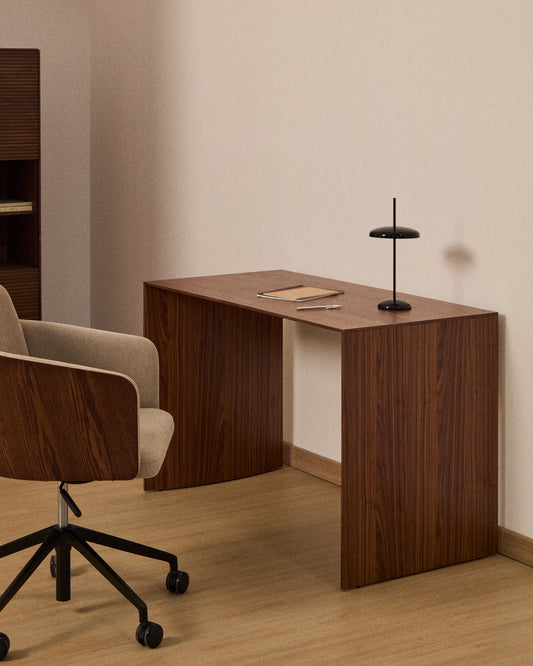 Tavolo da lavoro Litto in impiallacciato di noce 140 x 60 cm