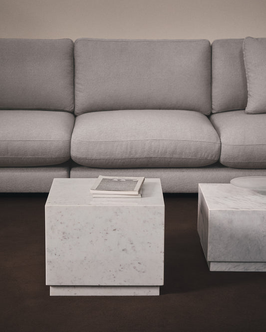 Tavolino da appoggio Sorein in marmo bianco 40 x 40 cm