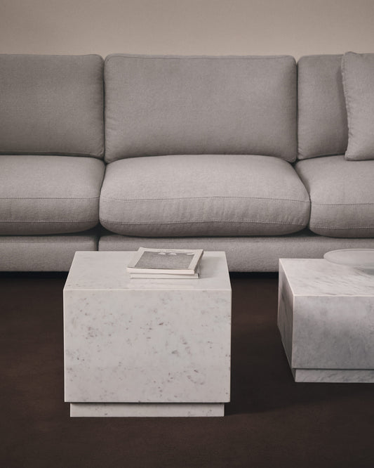 Tavolino da appoggio Sorein in marmo bianco 40 x 40 cm