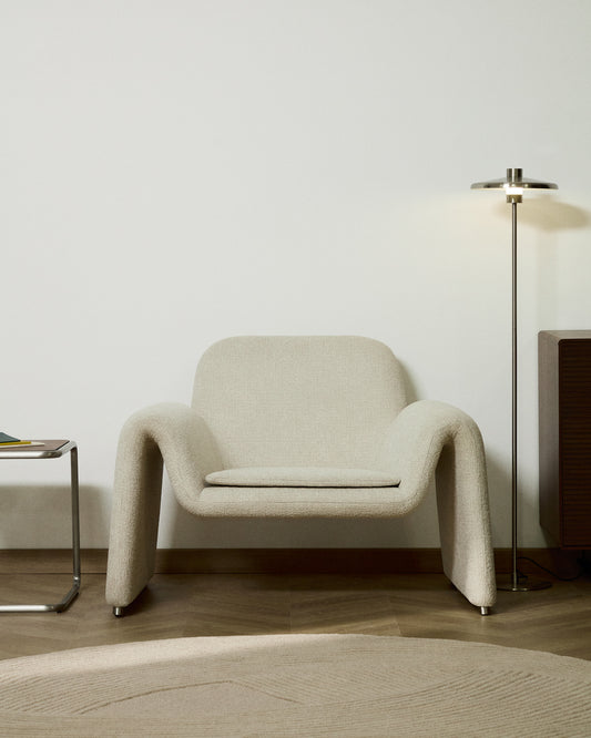 Poltrona Melvia in ciniglia beige