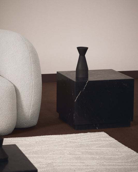 Tavolino da appoggio Sorein in marmo nero 50 x 50 cm