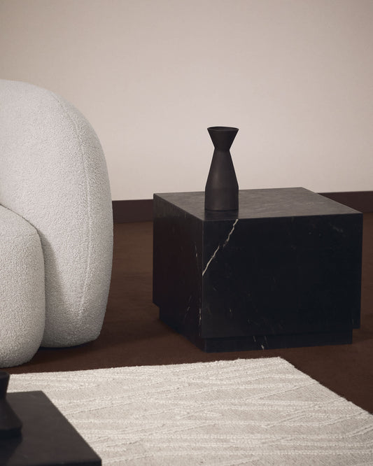 Tavolino da appoggio Sorein in marmo nero 50 x 50 cm