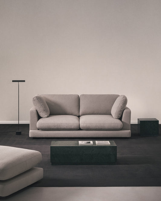 Divano Gala 3 posti in micro bouclé grigio 210 cm